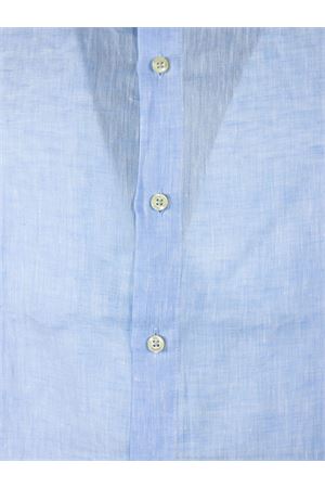 Light blue linen shirt 120% LINO | 33AL2M19O5000G439718105